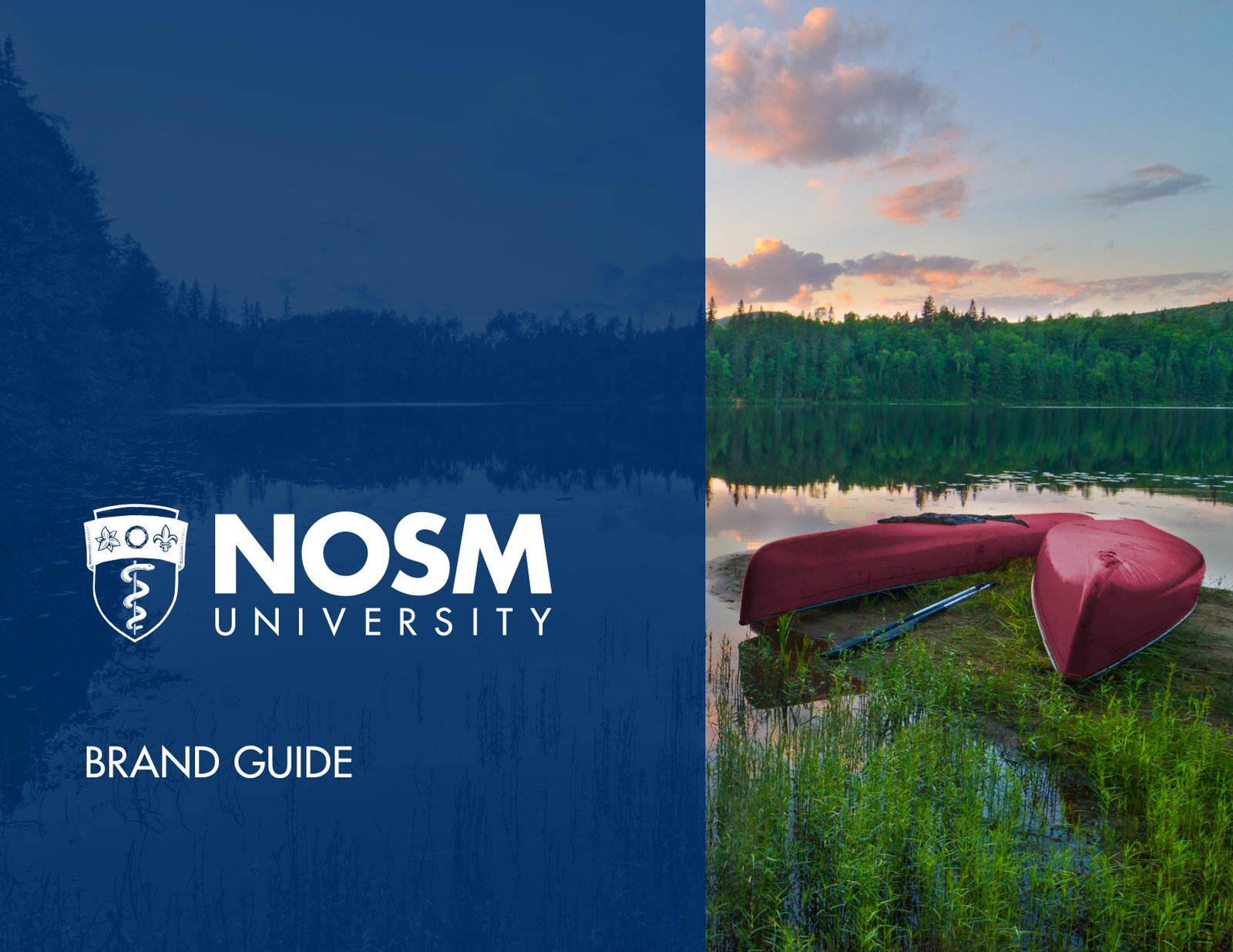 Cover of the NOSM University brand guide, version 1.5