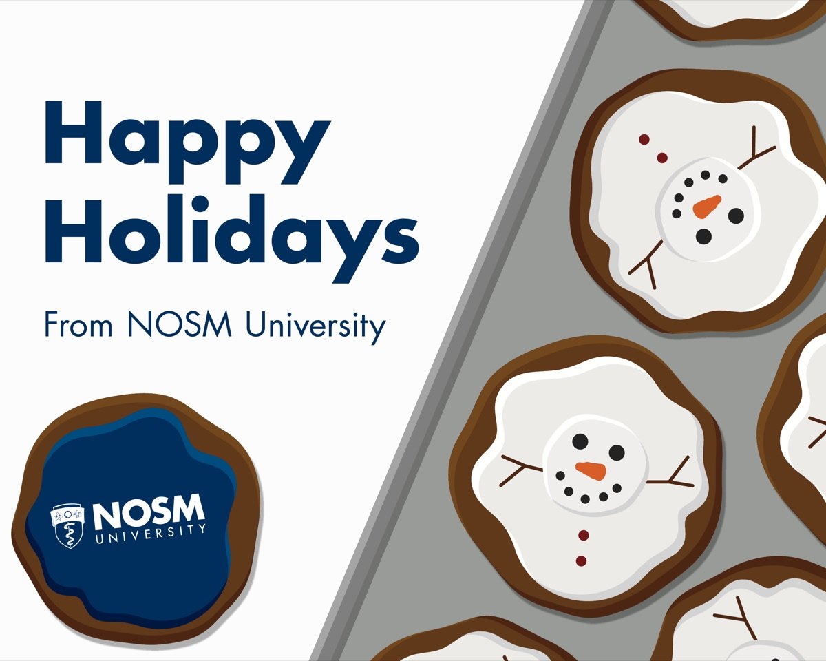 Holiday card concept with the snowman cookie, light version
