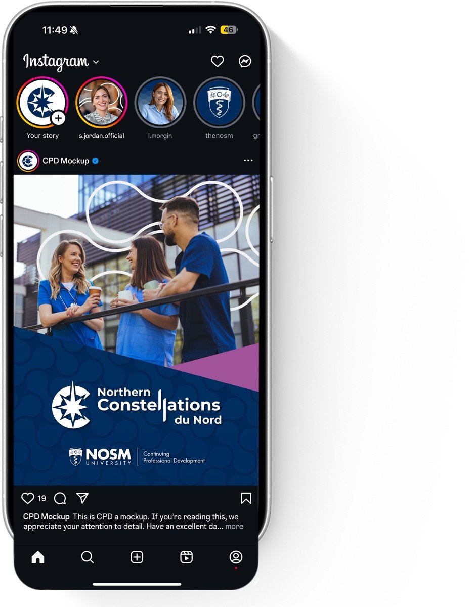 Instagram post mockup in the mitosis visual language
