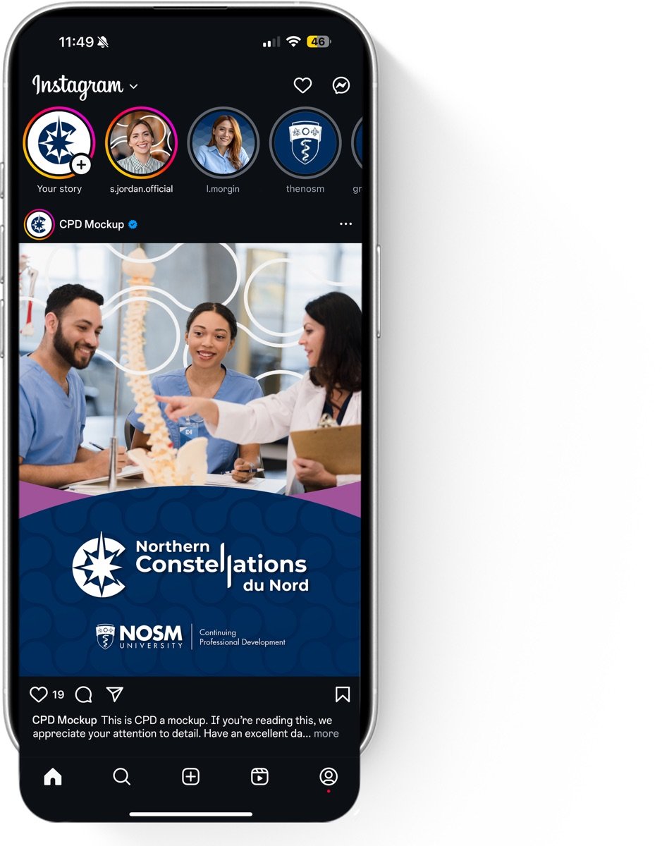 Second Instagram post mockup in the mitosis visual language