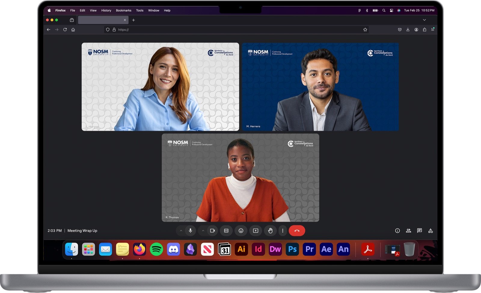 Mitosis video-conference background shown in a Google Meet call