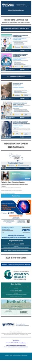 The coded CEPD HTML newsletter