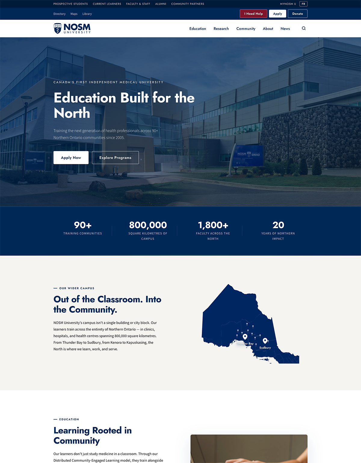 Redesigned nosm.ca homepage