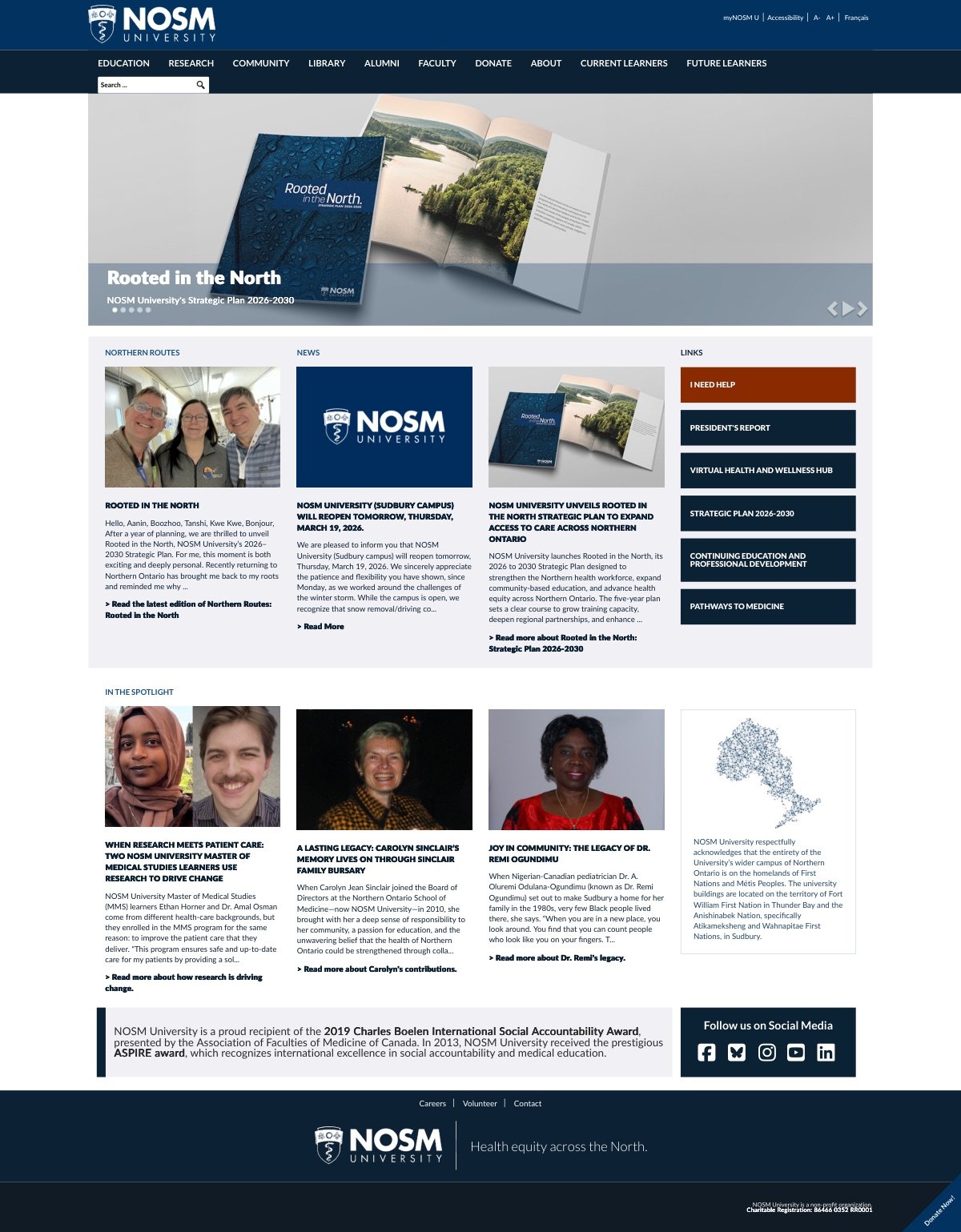 Current nosm.ca homepage